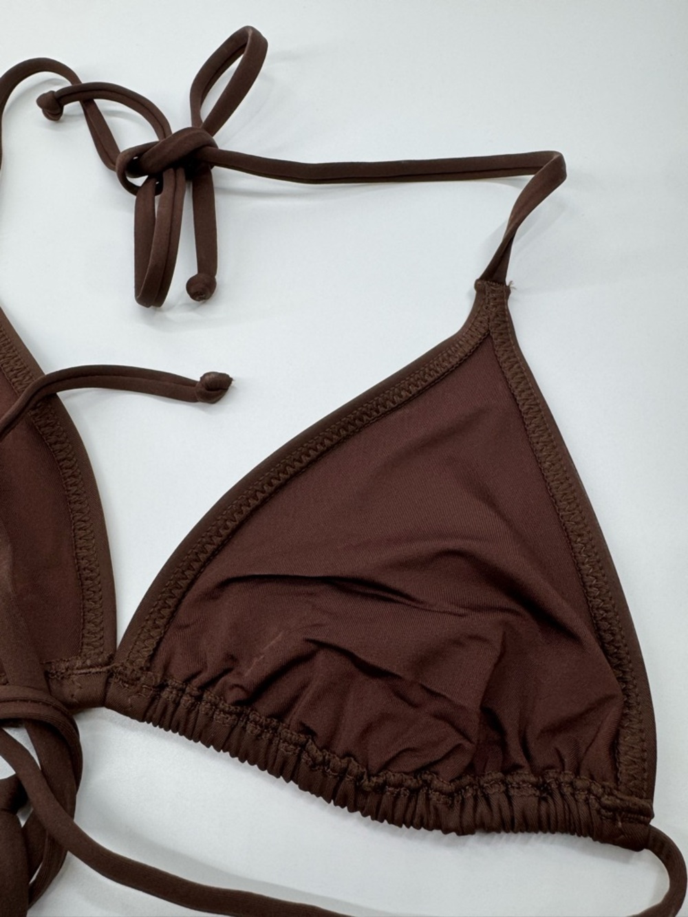 Skims Recycled Swim Triangle Top NWT Cocoa Large - Picture 5 of 7